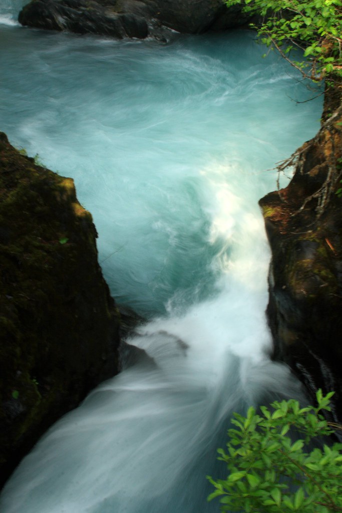Looking down on the Winner Creek Gorge from the bridge, Girdwood, Alaska